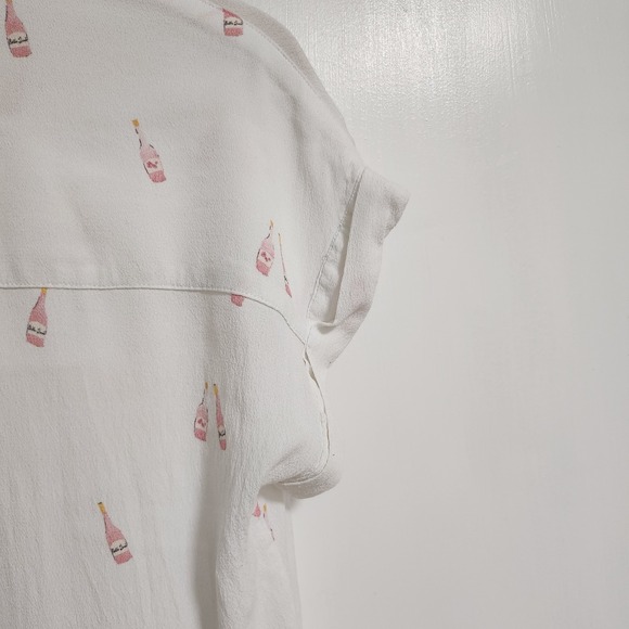 Rails Whitney Button Up Champagne Bottle Blouse In Rose - Picture 13 of 14